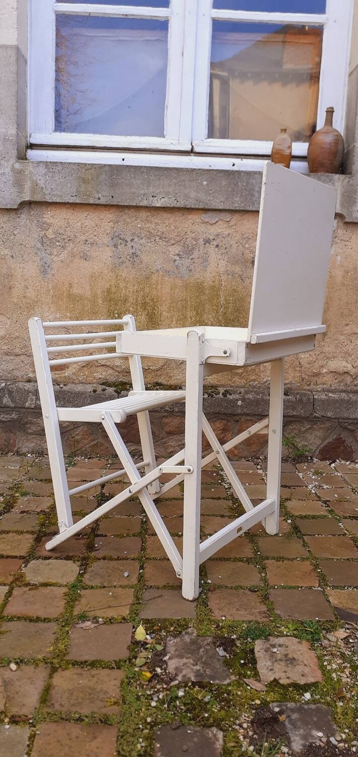 Vintage folding children's desk in lacquered wood from the 70s
