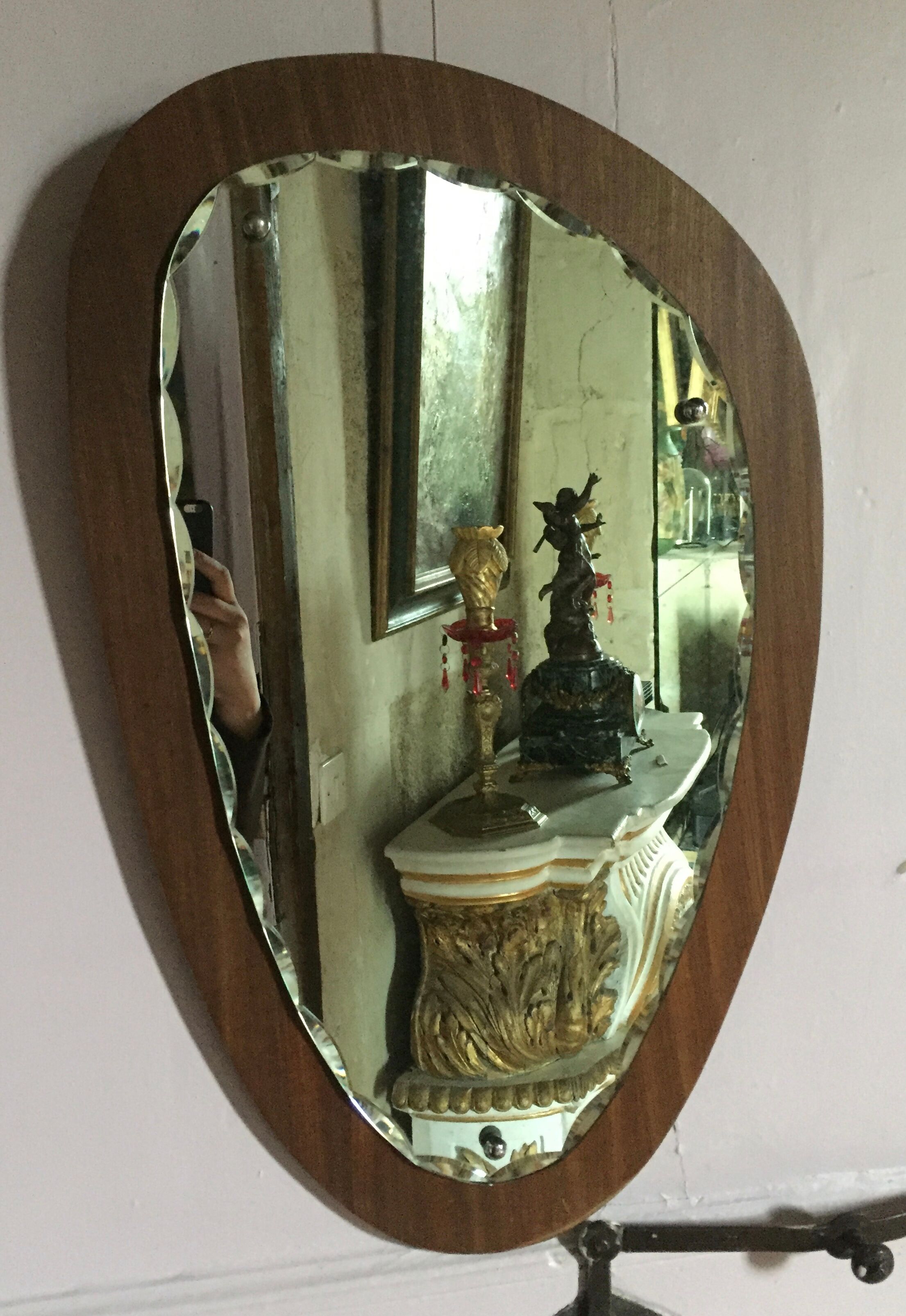 Asymmetric Scandinavian mirror 60 x 37 cm