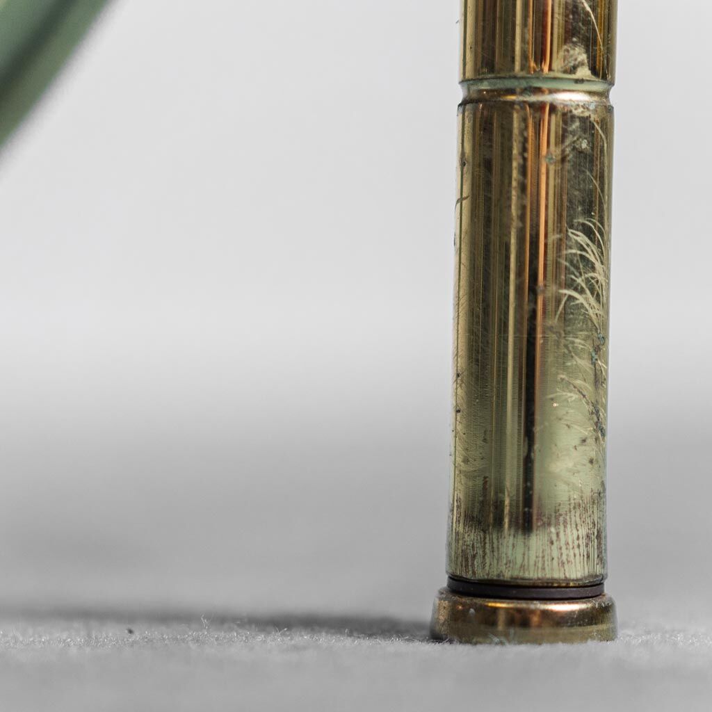 Showcase metal gilded smoked glass 70s vintage modern