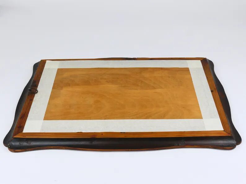 Square Biedermeier Carved & Scalloped Walnut Wall Mirror, Vienna, ca. 1850