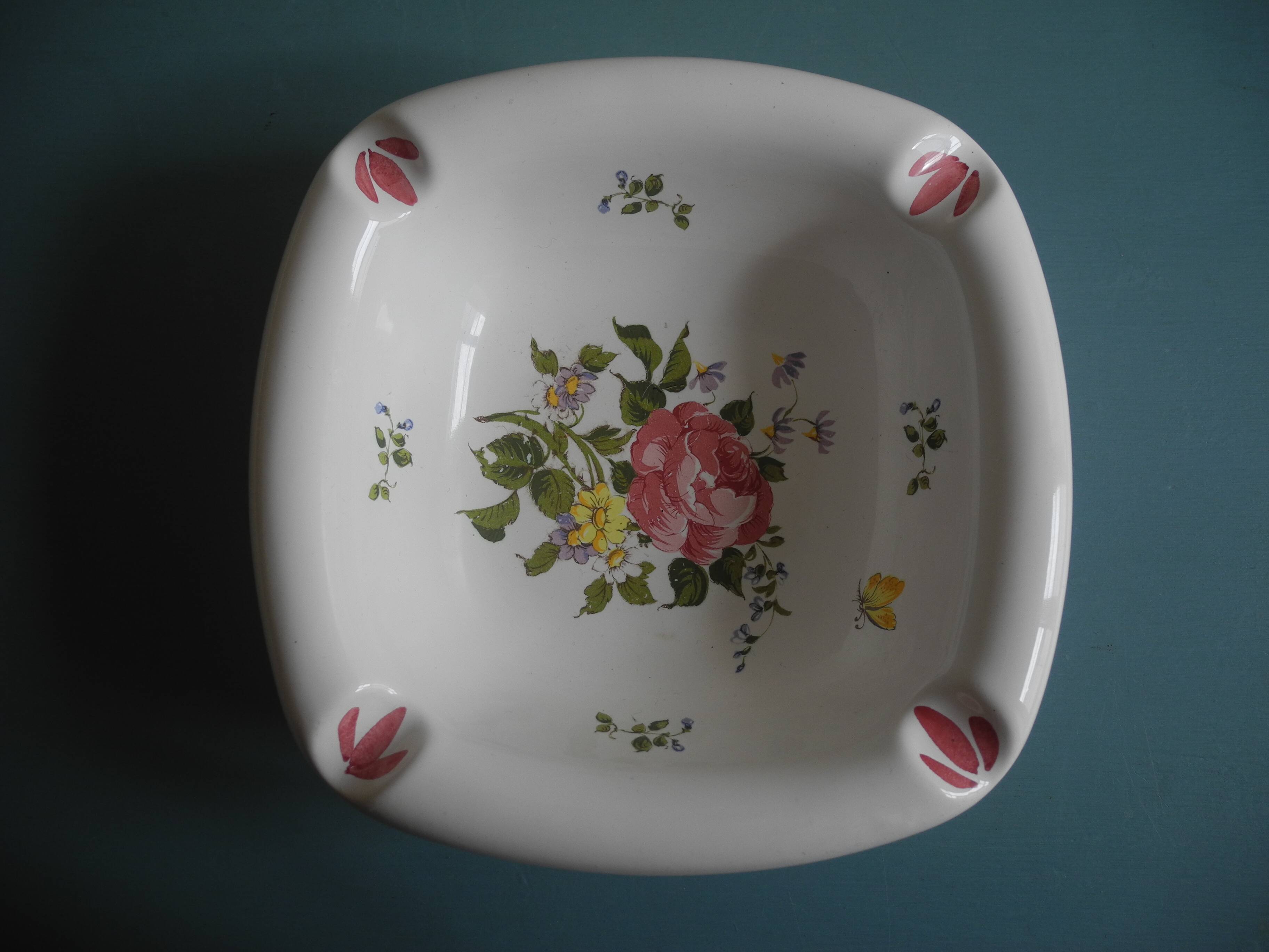 large ceramic vintage decorative French ashtray