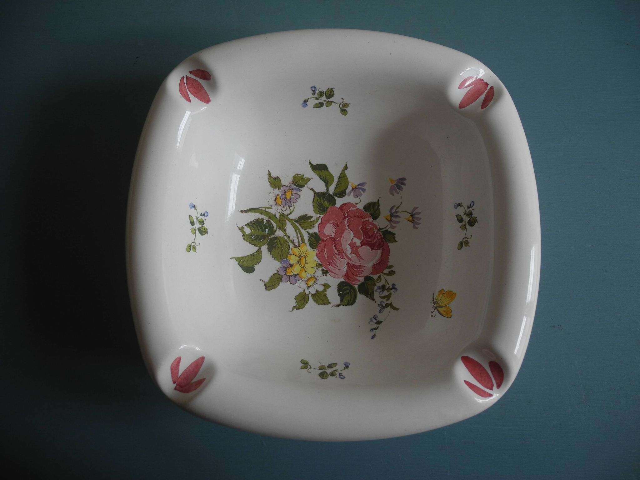 large ceramic vintage decorative French ashtray