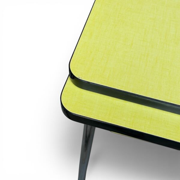 Table Formica jaune vintage 1950