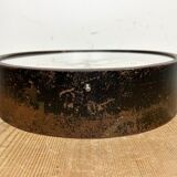 Black industrial factory wall clock from IBM, 1950s