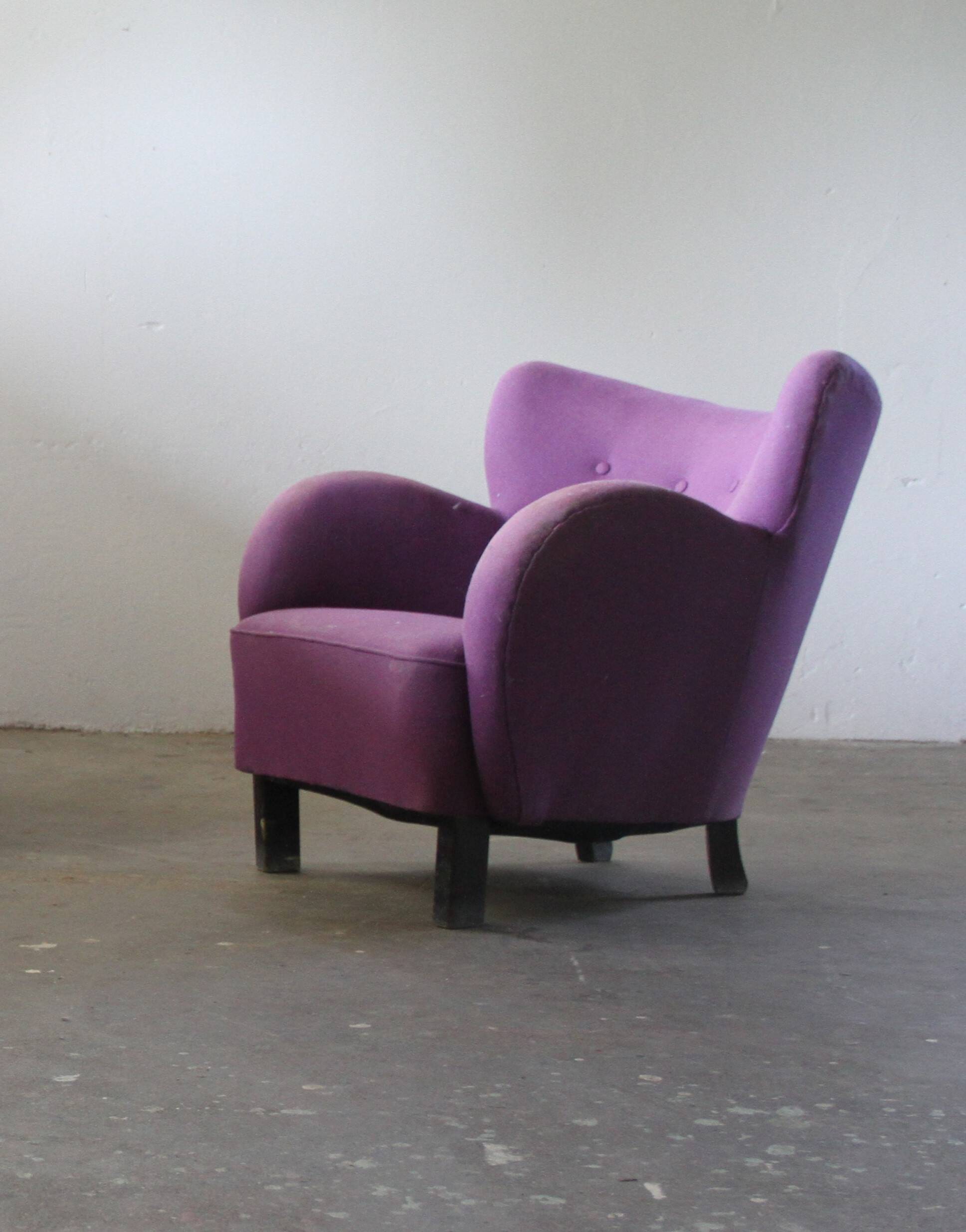 Danish 1930s Club Sofa, Style of Fritz Hansen & Flemming Lassen