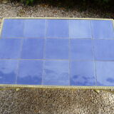 Ceramic tile coffee table & vintage wrought iron base