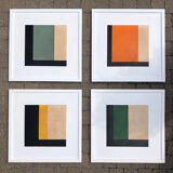 Set de 4 peintures abstraites