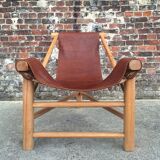 Vintage tripod armchair, designer seating furniture