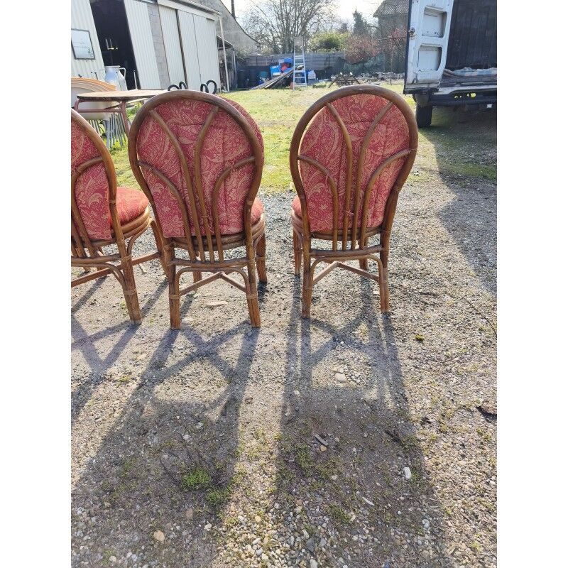 4 vintage rattan chairs