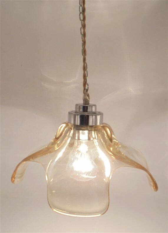 Gold glass pendant light