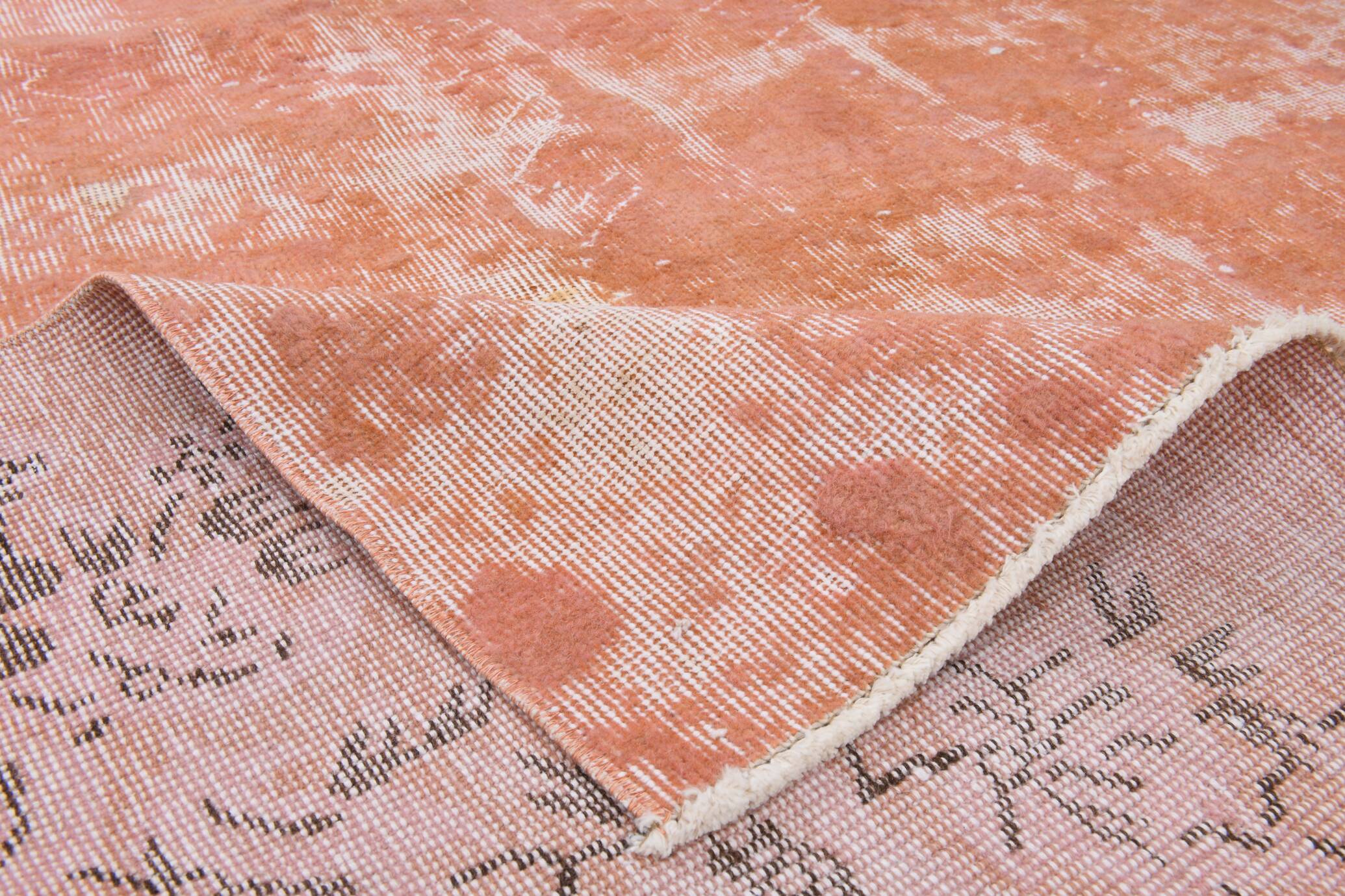 Salmon & Peach Turkish Vintage Rug, 167x286Cm