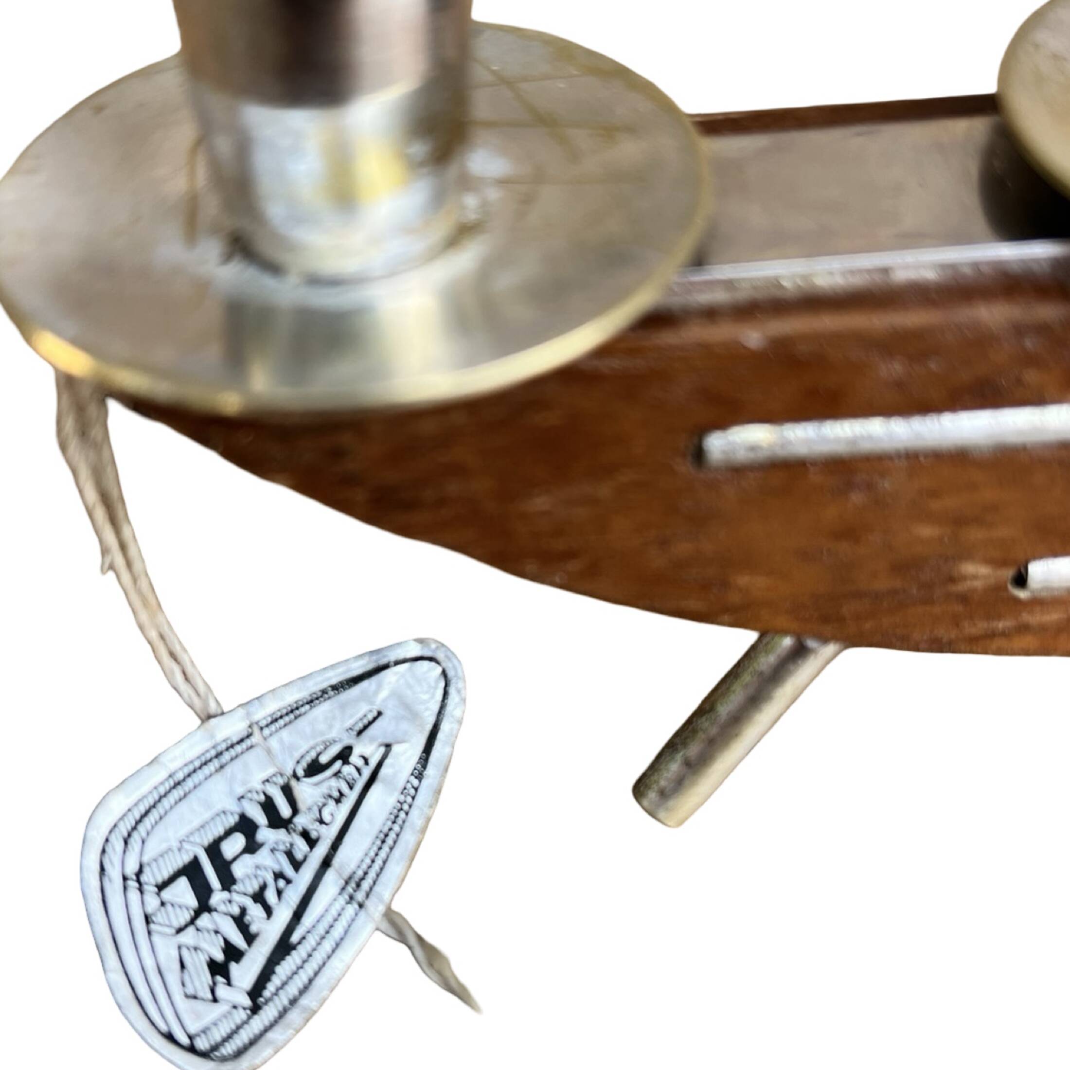 Stylish mid‑century modern candlestick JRUS‑Metall wood+metal German 1960