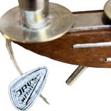 Stylish mid‑century modern candlestick JRUS‑Metall wood+metal German 1960