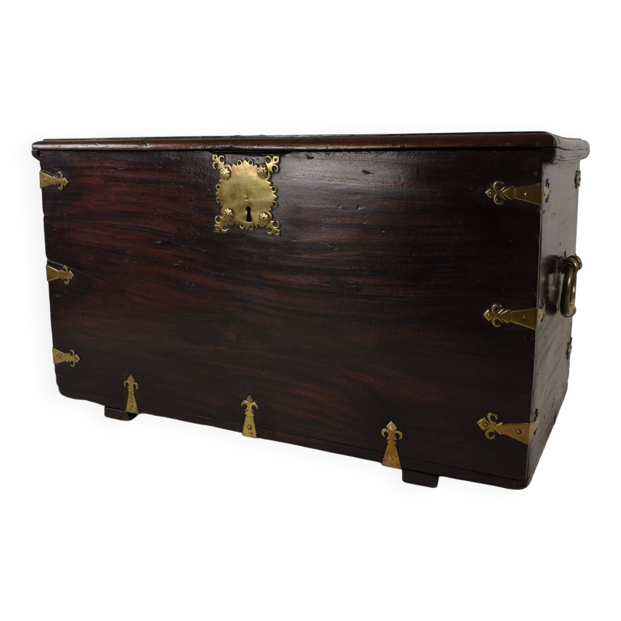 18th Century Dutch VOC Colonial Chest with Brass Mounts