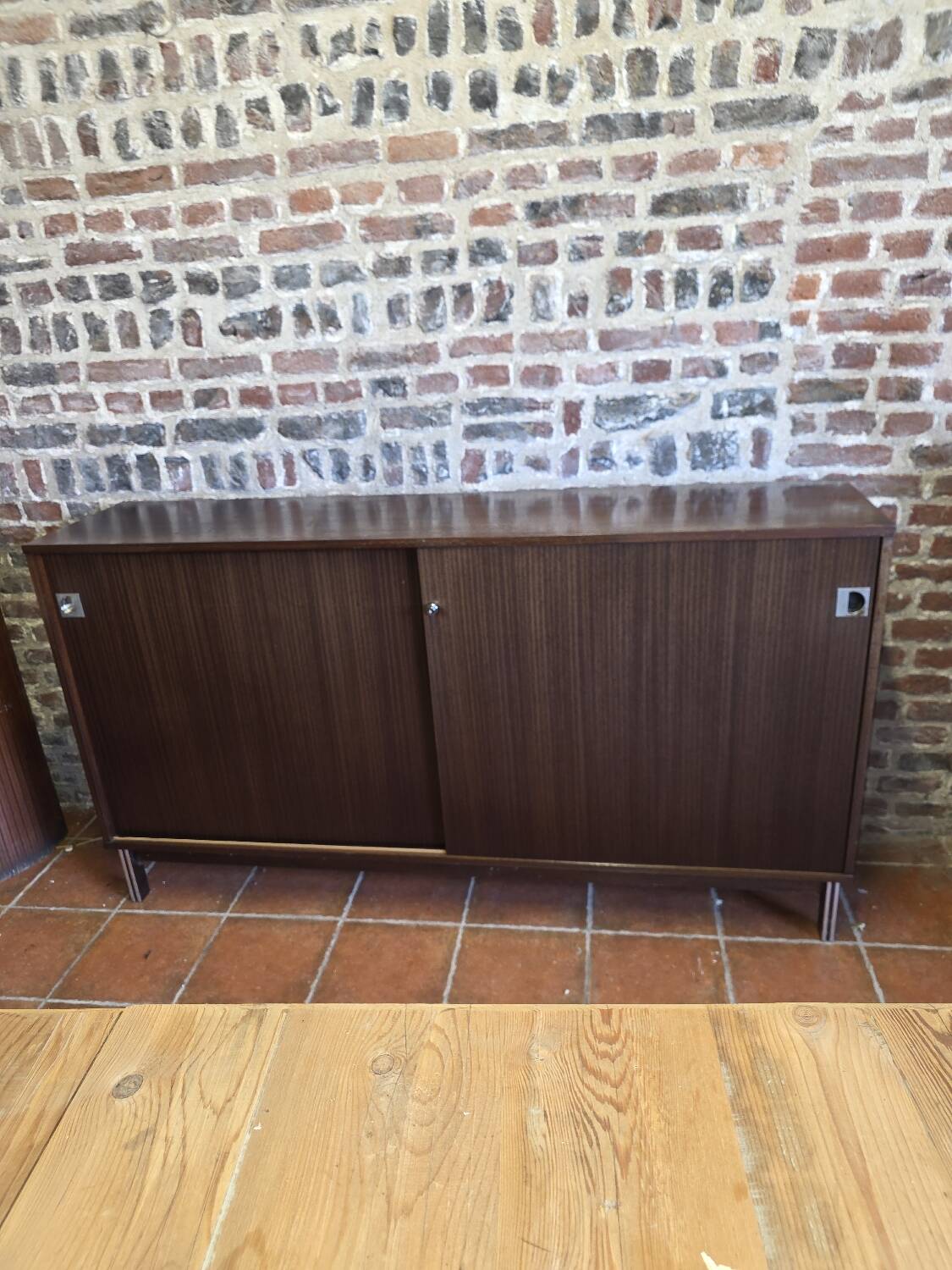 Vintage 1960s mahogany sideboard with sliding doors