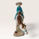 Cheval et cavalier chinois en terre cuite émaillée, XXe
