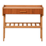 Scandinavian bedside table with drawer and magazine rack