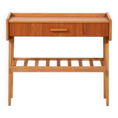Scandinavian bedside table with drawer and magazine rack