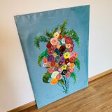 Large painting "Bouquet of flowers" - 95,5x135 cm