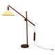 1970s Scandinavian counterbalance pine floor lamp, new paper shade
