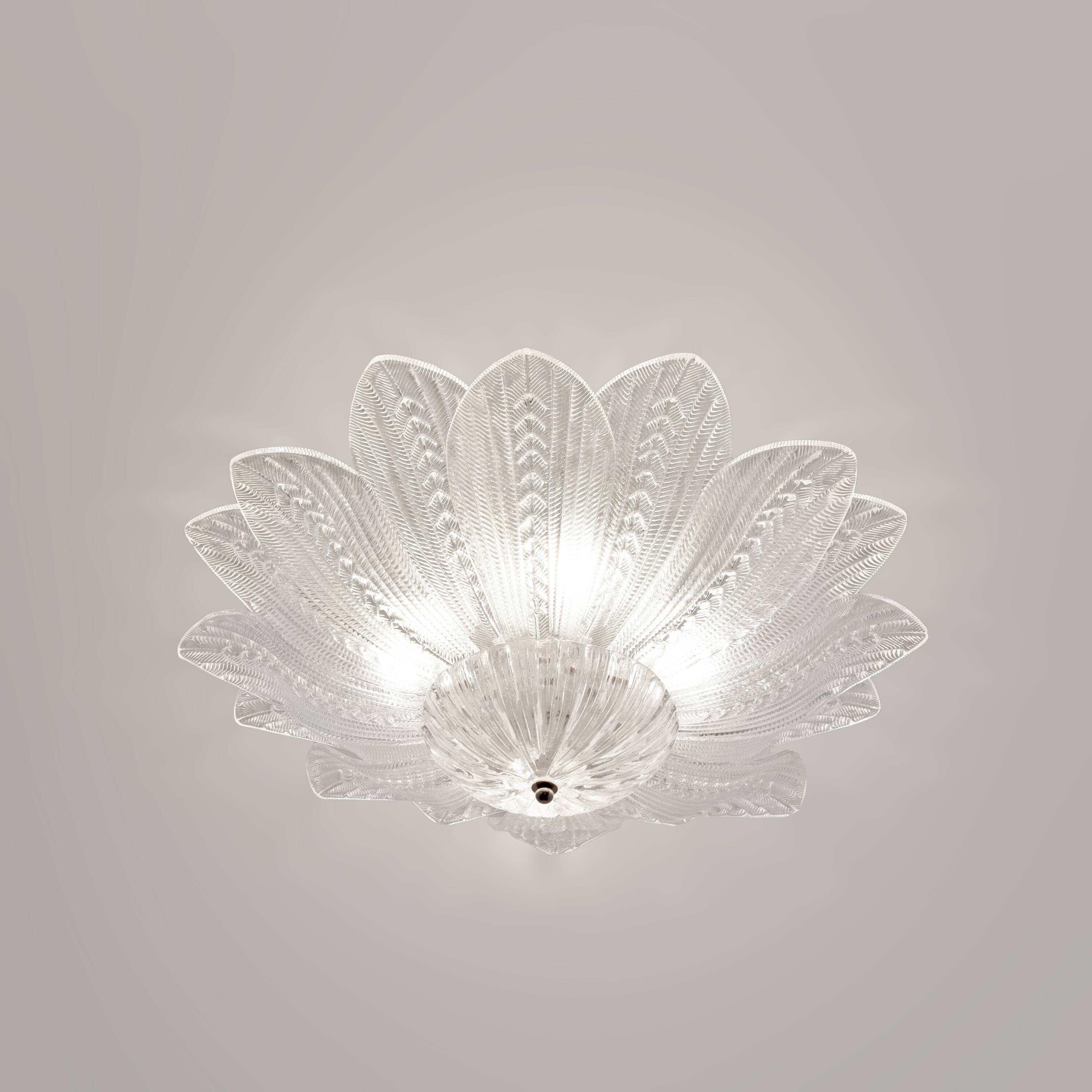Mid-Century Modern “Margherita” Murano Glass Ceiling Light