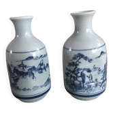 A pair of vintage Chinese ceramic vases, signed
