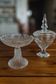 Set of two Val Saint Lambert pieces: a footed bowl and a crystal candy dish