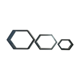 Set of 3 hexagonal nesting shelves design 80s vintage