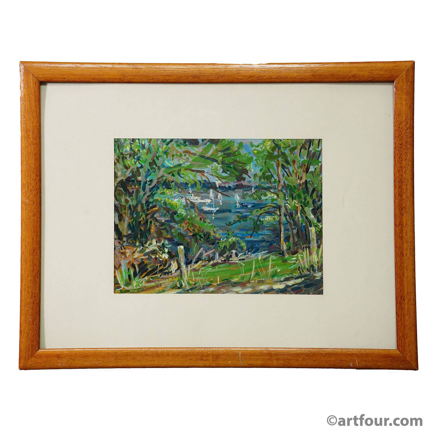 Oil painting by Alexander Michael - Chiemsee near Mittendorf 1990