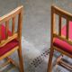 Vintage 1940s/50s Solid Oak Danish Farmhouse Chairs, Baroque style set of 4