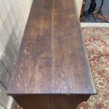 Commode en chêne et placage de noyer style anglais