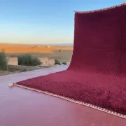 Large Moroccan Beni Ouarain rug in burgundy 400x300 cm