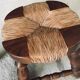 Rustic Low Oak and Rush Stools in the style of Charles Dudouyt, France, 1940s, Set of 2