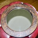 Vintage round copper mirror by marco fugeri 1960