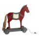 Jouet ancien, petit cheval sur roulettes