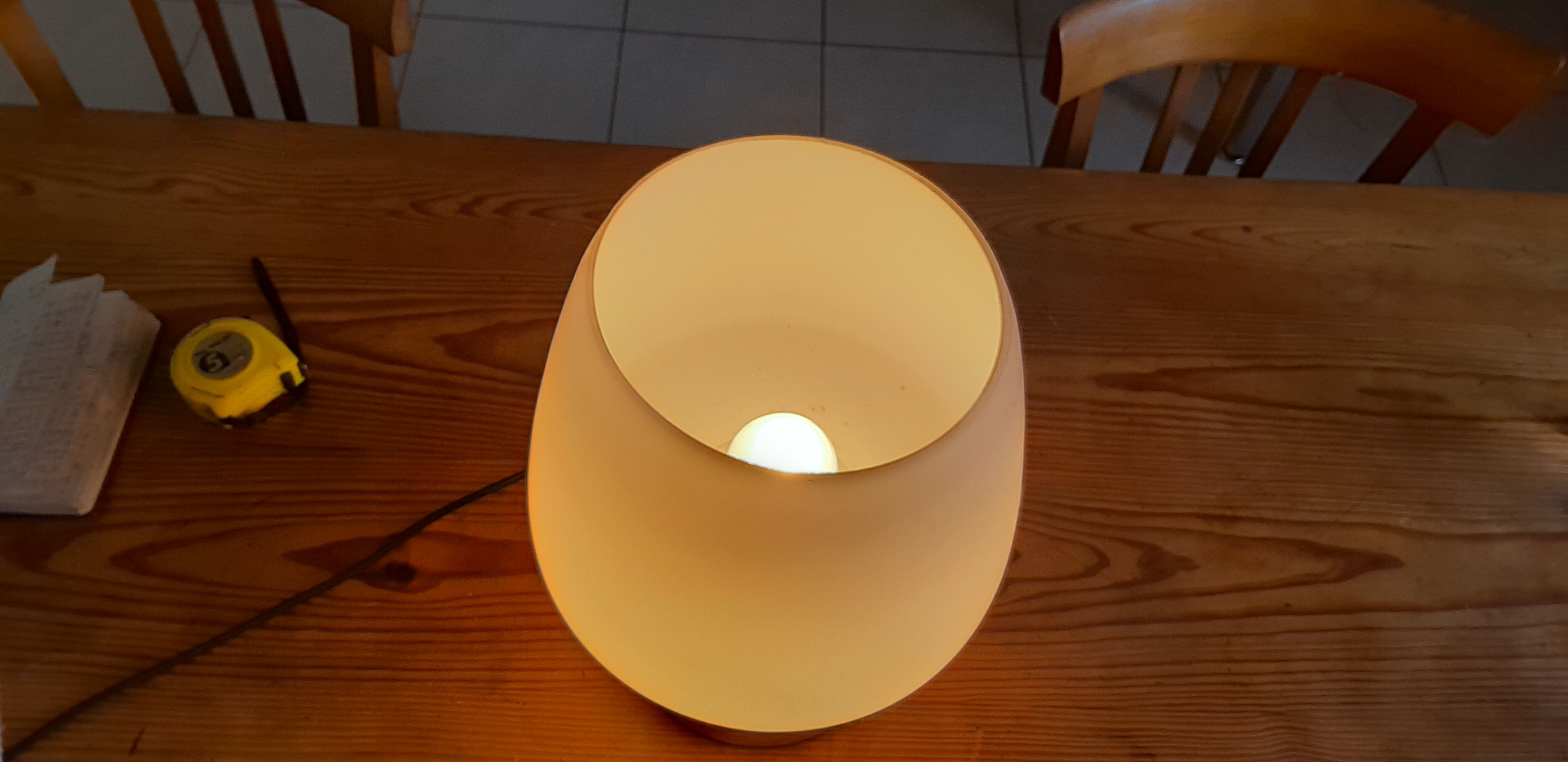 Vintage lamp from the 70s white opaline