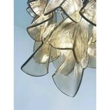 Luxury Smoked Fumé Murano Glass “Rondini” Chandelier with Cascading Design