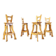 Vintage brutalist bar stools, set of 4 - 1960s