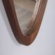 Vintage 1960s oval wooden wall mirror, Italian design