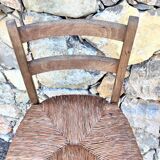 Chaise haute paillée de bar