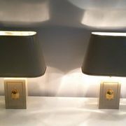 Pair of lamps decorated with golden turtles