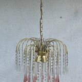 Lustre cascade en verre de murano