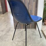 Eames Herman Miller vintage 70s blue vinyl fiberglass chair