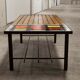 Coffee table teak enamelled lava stone 1965