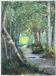 Gouache painting "The river in the woods" second half 20th century