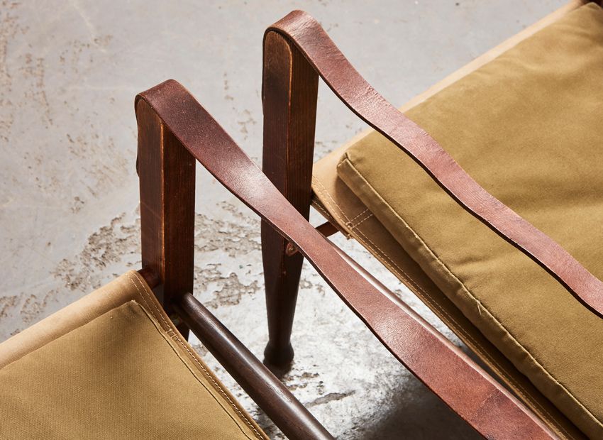Kaare Klint Pair of Safari Chairs for Rud Rasmussen Denmark 1960s