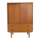 High teak cabinet with sliding doors, 1960s