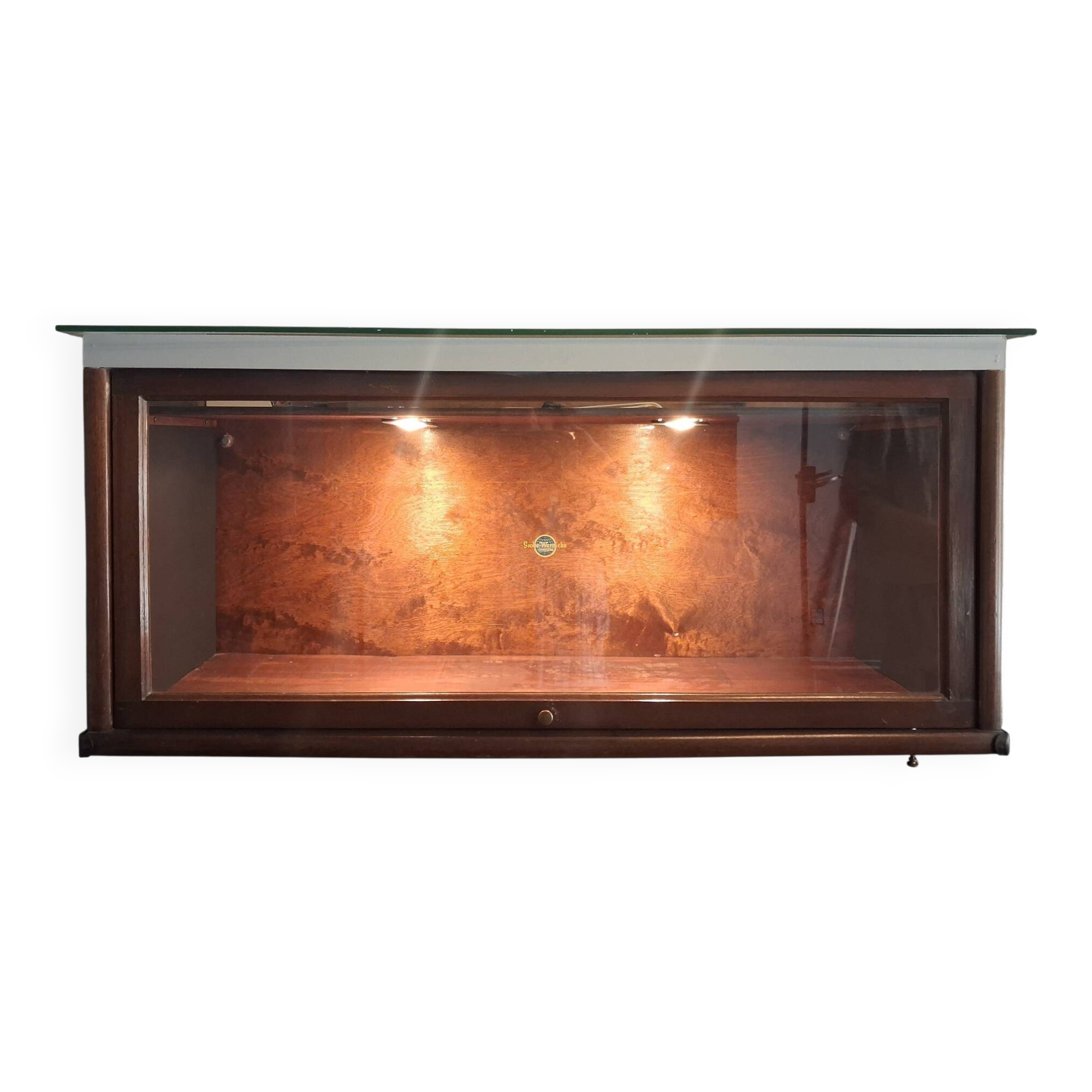 vitrine - coffre en bois et verre