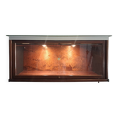 vitrine - coffre en bois et verre
