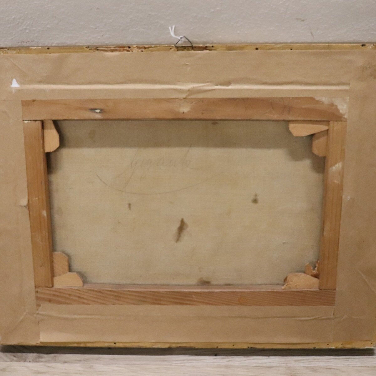 Panoramic view of Naples, oil painting on canvas, Italy 19th century